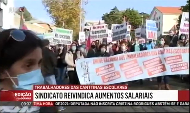 Greve dos trabalhadores das cantinas escolares