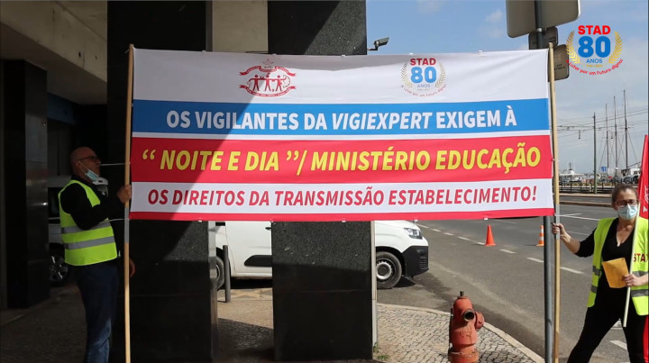 Concentração dos trabalhadores vigilantes na DGEEC