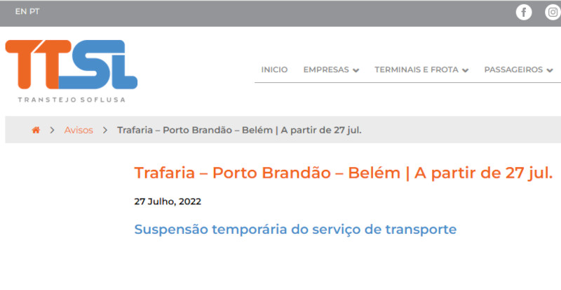 Administração da Transtejo e Governo PS não cumprem os serviços mínimos